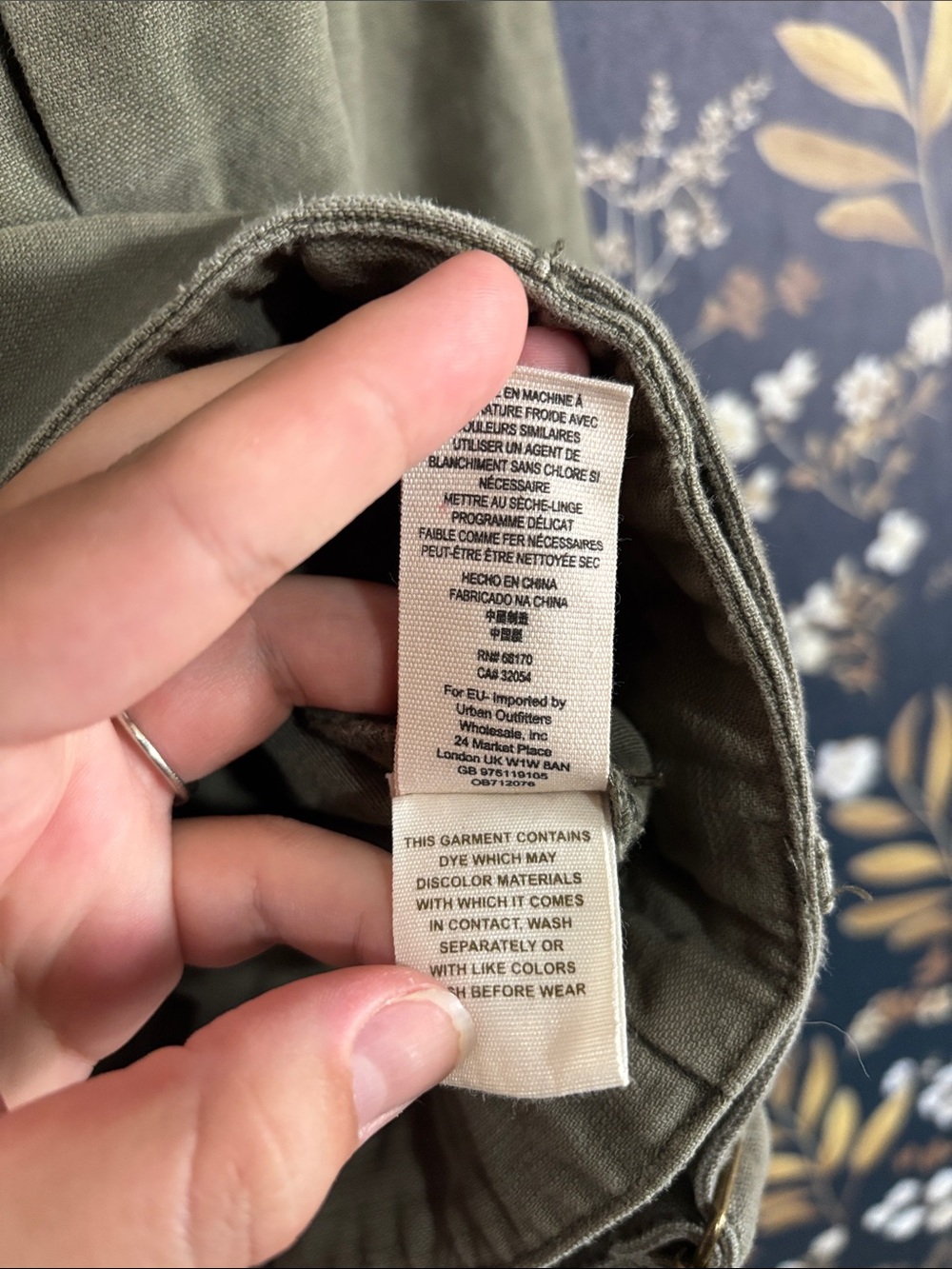 Free People Womens Military Utility Oversized Jacket Khaki Green Button Up M - Picture 8 of 9